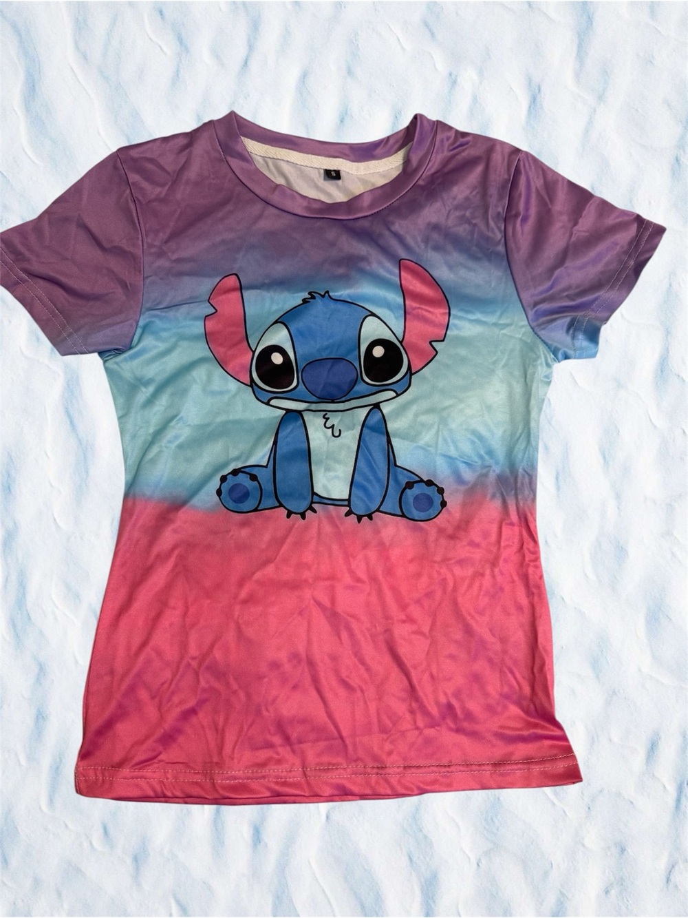 Kids Gradient Stitch Graphic Tee - Purple Blue Pink